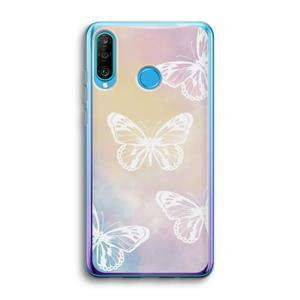 CaseCompany White butterfly: Huawei P30 Lite Transparant Hoesje