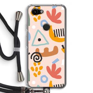 CaseCompany Abstract: Pixel 3a Transparant Hoesje met koord