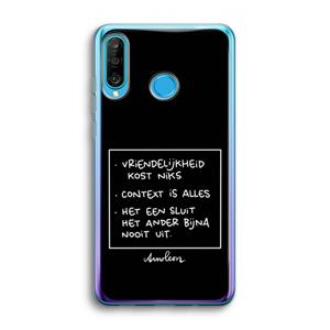CaseCompany Mijn Motto's: Huawei P30 Lite Transparant Hoesje