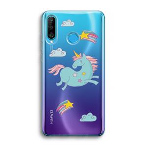 CaseCompany Vliegende eenhoorn: Huawei P30 Lite Transparant Hoesje