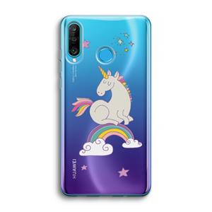 CaseCompany Regenboog eenhoorn: Huawei P30 Lite Transparant Hoesje