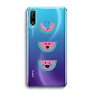CaseCompany Smiley watermeloen: Huawei P30 Lite Transparant Hoesje