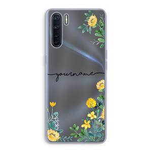 CaseCompany Gele bloemen: Oppo A91 Transparant Hoesje