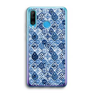 CaseCompany Blauw motief: Huawei P30 Lite Transparant Hoesje