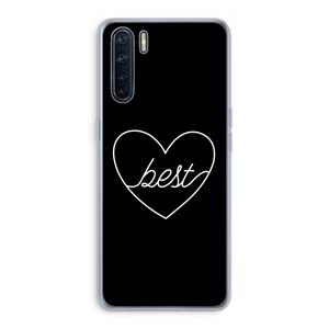 CaseCompany Best heart black: Oppo A91 Transparant Hoesje