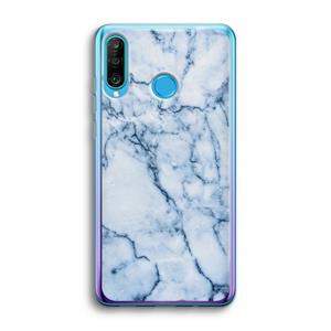 CaseCompany Blauw marmer: Huawei P30 Lite Transparant Hoesje