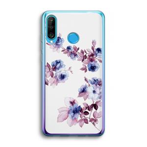 CaseCompany Waterverf bloemen: Huawei P30 Lite Transparant Hoesje