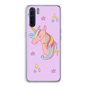 CaseCompany Roze eenhoorn: Oppo A91 Transparant Hoesje