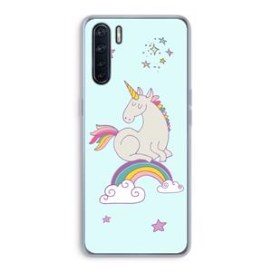 CaseCompany Regenboog eenhoorn: Oppo A91 Transparant Hoesje