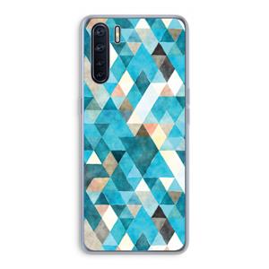 CaseCompany Gekleurde driehoekjes blauw: Oppo A91 Transparant Hoesje