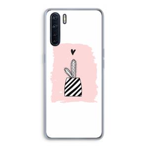 CaseCompany Zwart-wit cactus: Oppo A91 Transparant Hoesje