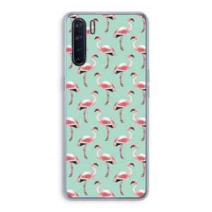 CaseCompany Flamingoprint groen: Oppo A91 Transparant Hoesje