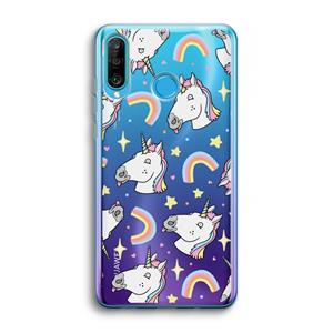 CaseCompany Rainbow Unicorn: Huawei P30 Lite Transparant Hoesje
