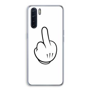CaseCompany Middle finger white: Oppo A91 Transparant Hoesje