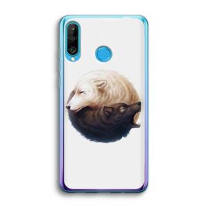 CaseCompany Yin Yang Wolves: Huawei P30 Lite Transparant Hoesje