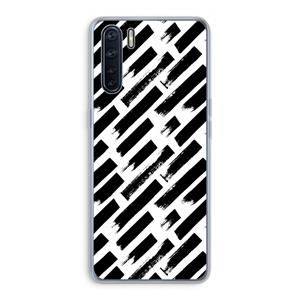 CaseCompany Zwarte vegen: Oppo A91 Transparant Hoesje