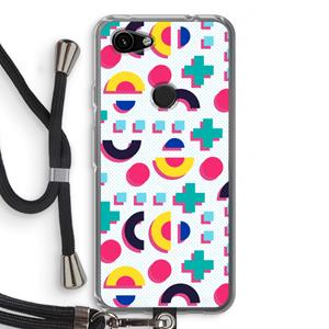 CaseCompany 8-bit N°2: Pixel 3a Transparant Hoesje met koord