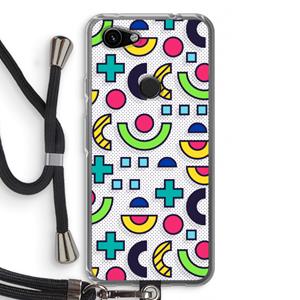 CaseCompany 8-bit N°6: Pixel 3a Transparant Hoesje met koord