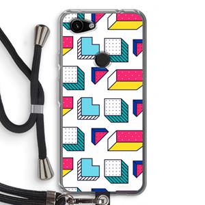 CaseCompany 8-bit N°7: Pixel 3a Transparant Hoesje met koord