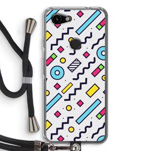 CaseCompany 8-bit N°8: Pixel 3a Transparant Hoesje met koord