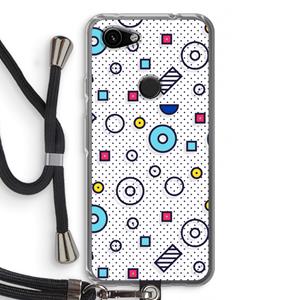 CaseCompany 8-bit N°9: Pixel 3a Transparant Hoesje met koord