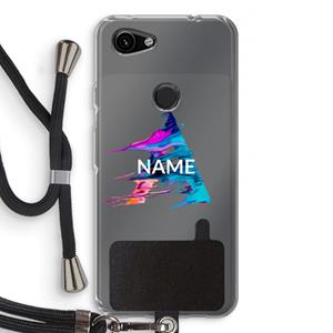 CaseCompany Abstract Spectrum: Pixel 3a Transparant Hoesje met koord