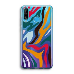 CaseCompany Colored Zebra: Huawei P30 Lite Transparant Hoesje