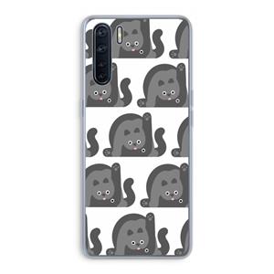 CaseCompany Cats: Oppo A91 Transparant Hoesje