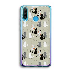CaseCompany Katten: Huawei P30 Lite Transparant Hoesje
