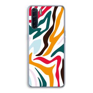 CaseCompany Colored Zebra: Oppo A91 Transparant Hoesje