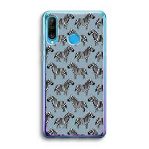 CaseCompany Zebra: Huawei P30 Lite Transparant Hoesje