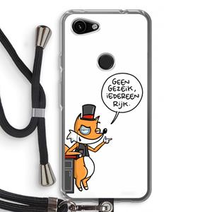CaseCompany Geen Gezeik: Pixel 3a Transparant Hoesje met koord