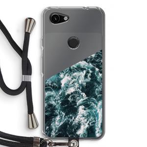 CaseCompany Zee golf: Pixel 3a Transparant Hoesje met koord