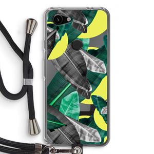 CaseCompany Fantasie jungle: Pixel 3a Transparant Hoesje met koord