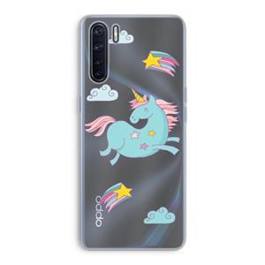 CaseCompany Vliegende eenhoorn: Oppo A91 Transparant Hoesje