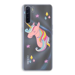 CaseCompany Roze eenhoorn: Oppo A91 Transparant Hoesje