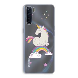 CaseCompany Regenboog eenhoorn: Oppo A91 Transparant Hoesje