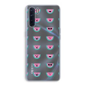 CaseCompany Smiley watermeloenprint: Oppo A91 Transparant Hoesje