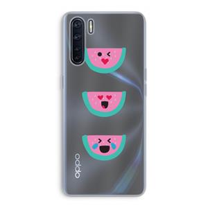 CaseCompany Smiley watermeloen: Oppo A91 Transparant Hoesje