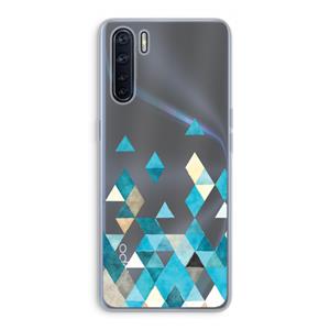 CaseCompany Gekleurde driehoekjes blauw: Oppo A91 Transparant Hoesje