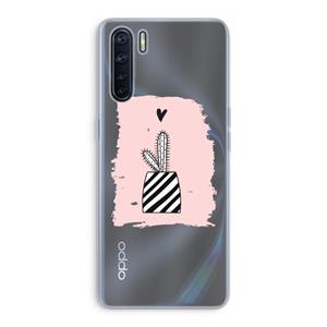 CaseCompany Zwart-wit cactus: Oppo A91 Transparant Hoesje