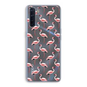 CaseCompany Flamingoprint groen: Oppo A91 Transparant Hoesje