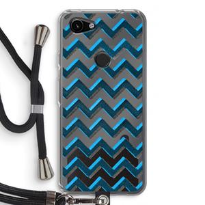 CaseCompany Onderbroken lijn: Pixel 3a Transparant Hoesje met koord