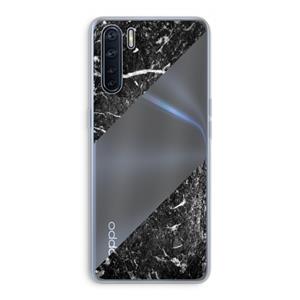 CaseCompany Zwart marmer: Oppo A91 Transparant Hoesje