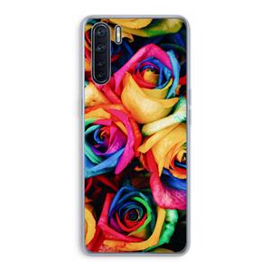 CaseCompany Neon bloemen: Oppo A91 Transparant Hoesje