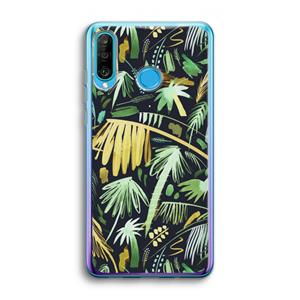 CaseCompany Tropical Palms Dark: Huawei P30 Lite Transparant Hoesje