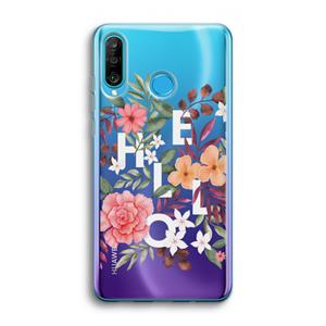 CaseCompany Hello in flowers: Huawei P30 Lite Transparant Hoesje