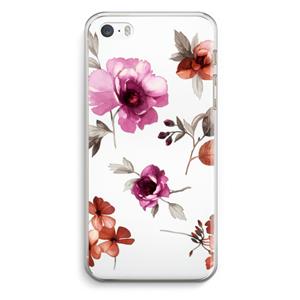 CaseCompany Geschilderde bloemen: iPhone 5 / 5S / SE Transparant Hoesje