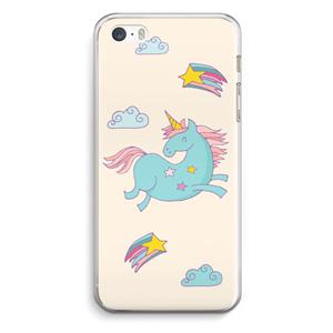 CaseCompany Vliegende eenhoorn: iPhone 5 / 5S / SE Transparant Hoesje