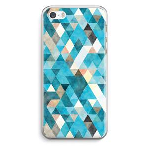 CaseCompany Gekleurde driehoekjes blauw: iPhone 5 / 5S / SE Transparant Hoesje